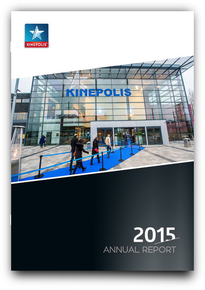 Cover Kinepolis annual report 2015